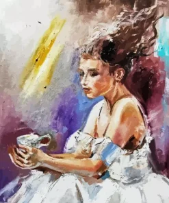 Ballerina In White Dress 5D Diamond Painting