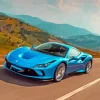 Blue Ferrari F8 5D Diamond Painting