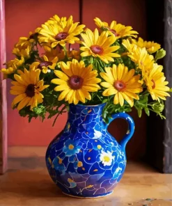 Blue Glass Vase 5D Diamond Painting