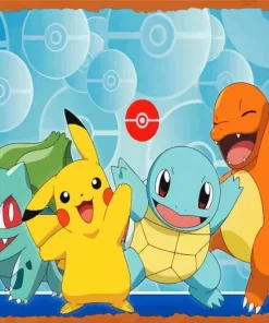 Bulbasaur Charmander Squirtle And Pikachu 5D Diamond Painting
