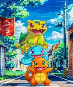 Bulbasaur With Charmander And Squirtle 5D Diamond Painting
