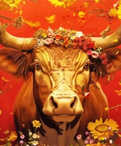 Bull With Flower Crown 5D Diamond Painting