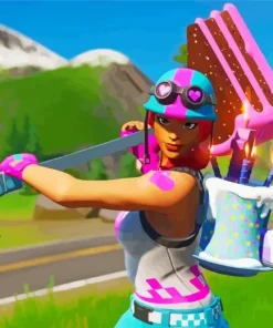 Bullseye Pixel Heart Fortnite 5D Diamond Painting