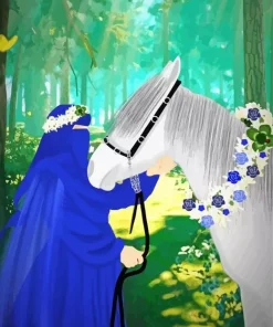 Burka Girl With Horse 5D Diamond Painting