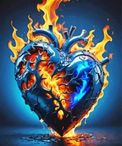 Burning Heart 5D Diamond Painting