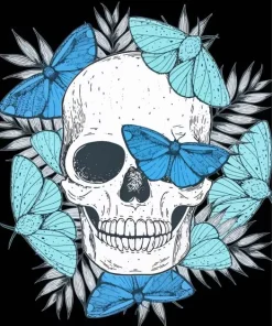 Butterflies And Skull 5D Diamond Painting