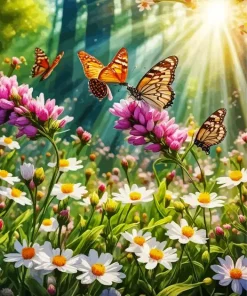 Butterflies Landscape 5D Diamond Painting