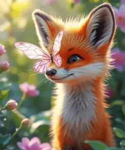 Butterfly And Fox 5D Diamond Painting