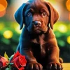 Cute Chocolate Lab 5D Diamond Painting