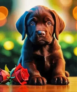 Cute Chocolate Lab 5D Diamond Painting