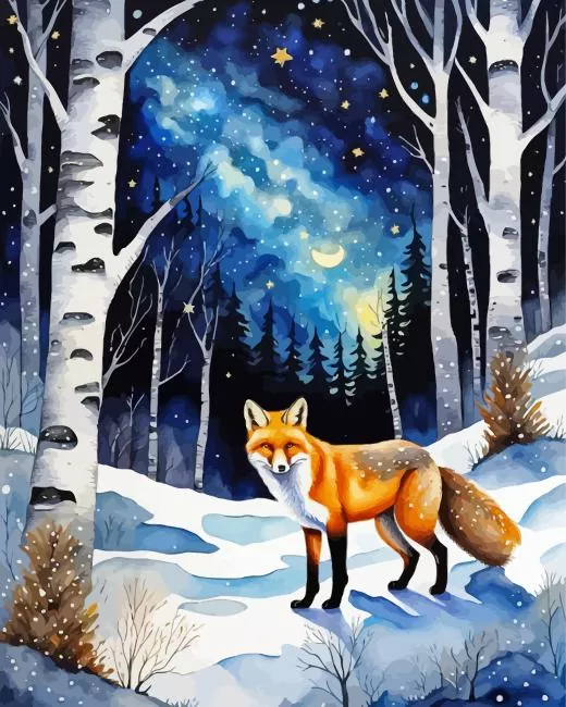 fox in snow Diamond Paints Fox In Snow 5D Diamond Painting