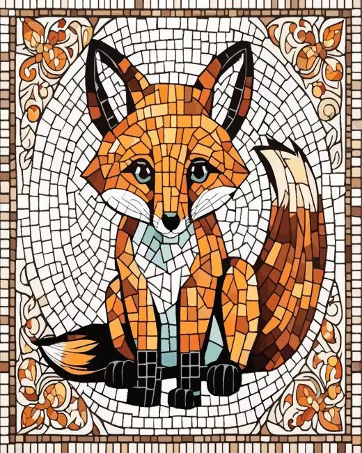 fox mosaic art Diamond Paints Fox Mosaic Art 5D Diamond Painting