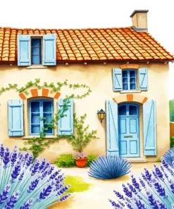 French Lavender House 5D Diamond Painting