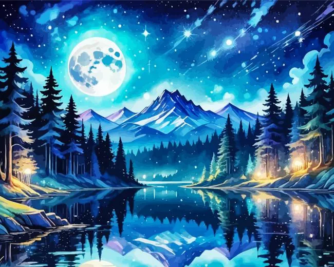 full moon art Diamond Paintings Full Moon Art 5D Diamond Painting