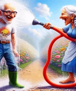 Funny Couple Having Fun 5D Diamond Painting