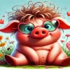 Funny Pig Eating Art 5D Diamond Painting