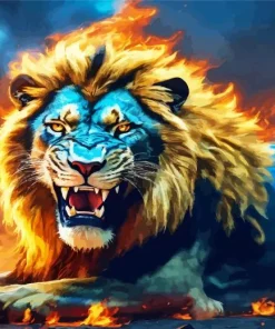 Furious Lion Animal 5D Diamond Painting