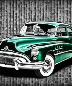 Green Buick Car 5D Diamond Painting