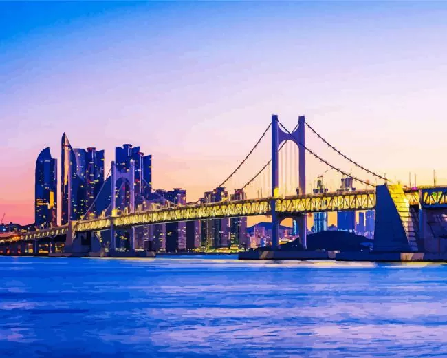 gwangan bridge busan Diamond By Numbers Gwangan Bridge Busan 5D Diamond Painting