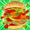 Hamburger Pop Art 5D Diamond Painting