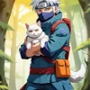 Kakashi Holding A Cat 5D Diamond Painting