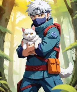 Kakashi Holding A Cat 5D Diamond Painting