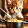 Kitten Cooking 5D Diamond Painting