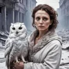 Lady With White Owl 5D Diamond Painting