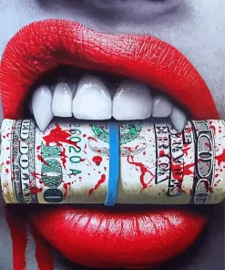 Lips Biting Money 5D Diamond Painting