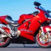 Red Kawasaki Motorcycle 5D Diamond Painting