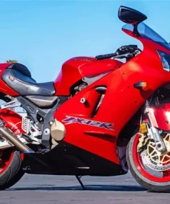 Red Kawasaki Motorcycle 5D Diamond Painting