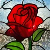 Rose With Stained Glass 5D Diamond Painting