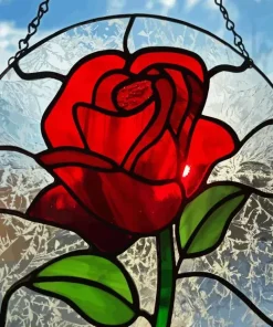 Rose With Stained Glass 5D Diamond Painting