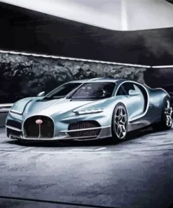 Silver Bugatti Veyron Car 5D Diamond Painting