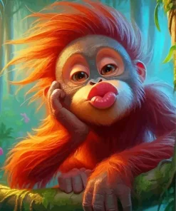 Sweet Funny Monkey 5D Diamond Painting