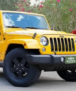 Yellow Jeep Wrangler Car 5D Diamond Painting