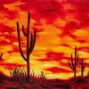 Cactus At Sunset Art 5D Diamond Painting