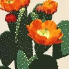 Illustration Cactus With Orange Flowers 5D Diamond Painting