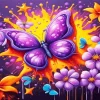 Purple Butterfly Art 5D Diamond Painting