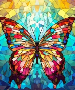 Stained Glass Colorful Butterfly 5D Diamond Painting