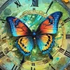 Vintage Butterfly Clock 5D Diamond Painting