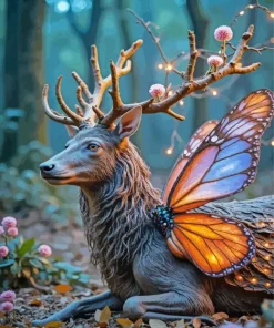 Butterfly Deer 5D Diamond Painting