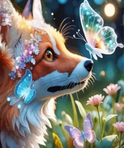 Butterfly On Fox Nose 5D Diamond Painting