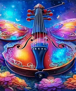 Butterfly Violin 5D Diamond Painting