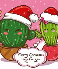 Cactus Christmas Sayings 5D Diamond Painting