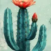 Cactus Red Flower 5D Diamond Painting