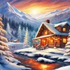 Christmas Cabin In The Woods 5D Diamond Painting