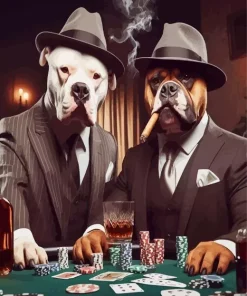 Gangster Dog Gambling 5D Diamond Painting
