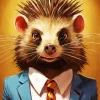Gentleman Porcupine Animal 5D Diamond Painting