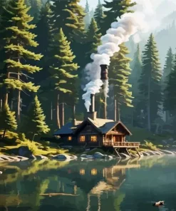 Lakeside Cabin 5D Diamond Painting